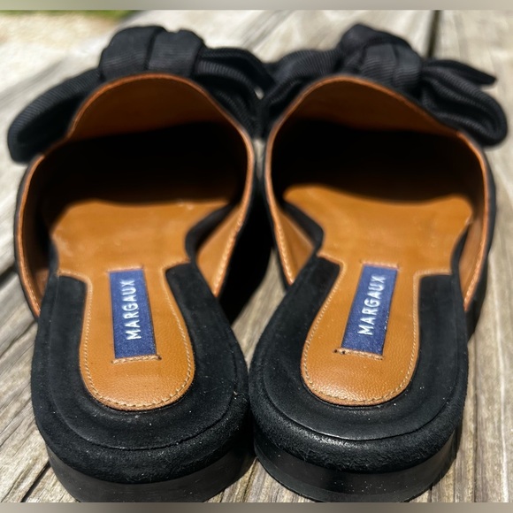 Margaux The Bow Mule, black suede & ribbon, size 38 but fits a 6.5 maybe a 7. - Picture 4 of 7